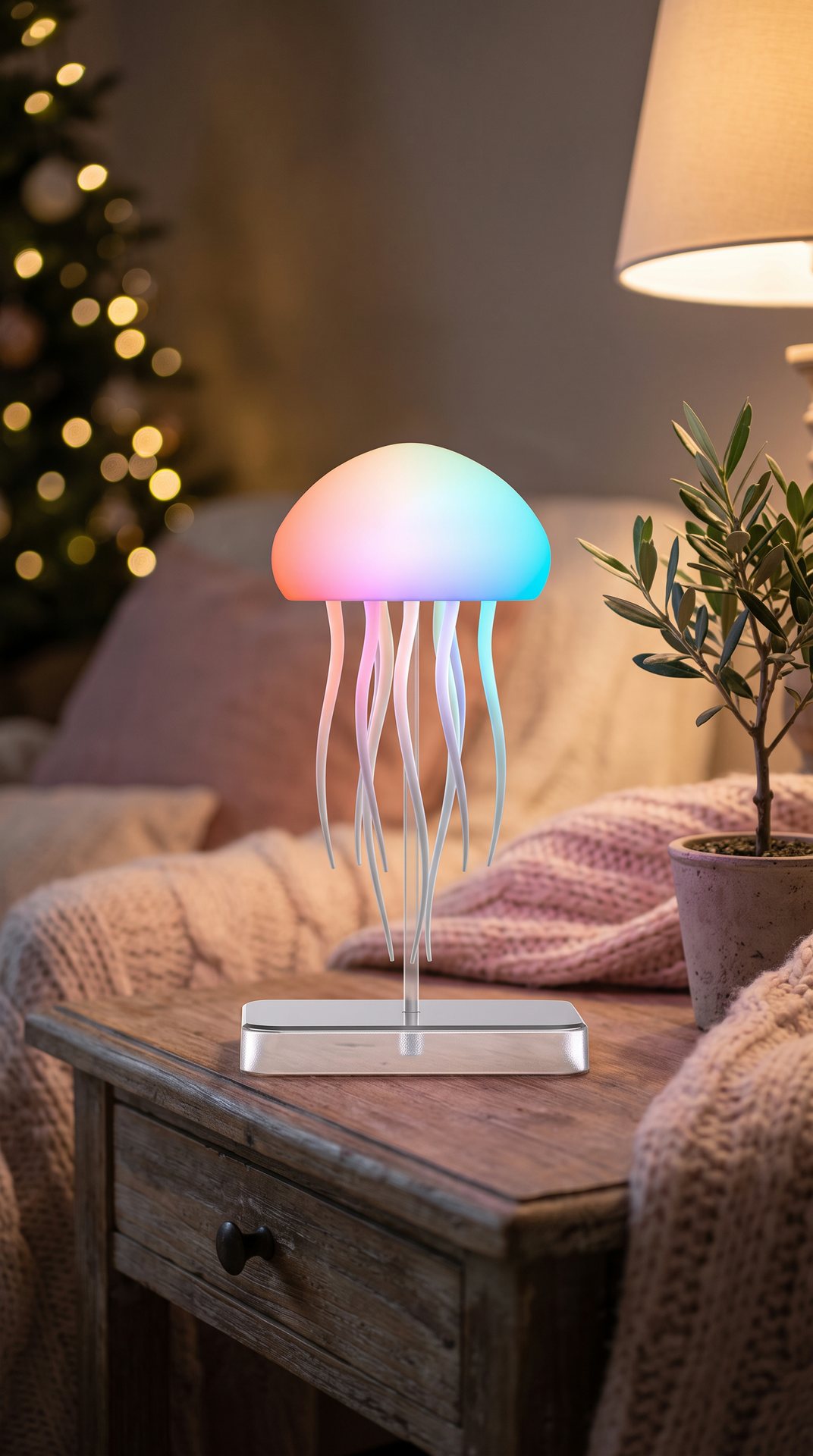 Lampe méduse LED avec télécommande
